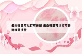 云南哪里可以打可善挺 云南哪里可以打可善挺疫苗接种