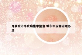 开展城市牛皮癣集中整治 城市牛皮鲜治理办法