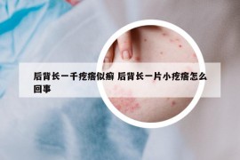 后背长一千疙瘩似癣 后背长一片小疙瘩怎么回事