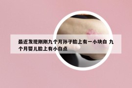 最近发现刚刚九个月孙子脸上有一小块白 九个月婴儿脸上有小白点
