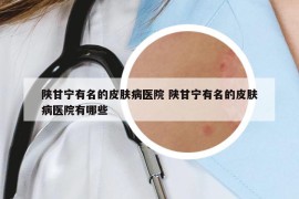 陕甘宁有名的皮肤病医院 陕甘宁有名的皮肤病医院有哪些