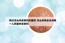 四川凉山州皮肤科的医院 凉山彝族自治州第一人民医院皮肤科