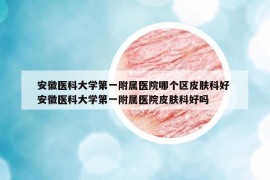 安徽医科大学第一附属医院哪个区皮肤科好 安徽医科大学第一附属医院皮肤科好吗