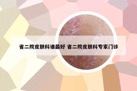 省二院皮肤科谁最好 省二院皮肤科专家门诊