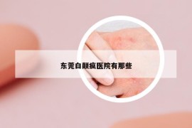 东莞白颠疯医院有那些