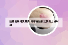 陆慕皮肤科沈其安 陆慕皮肤科沈其安上班时间